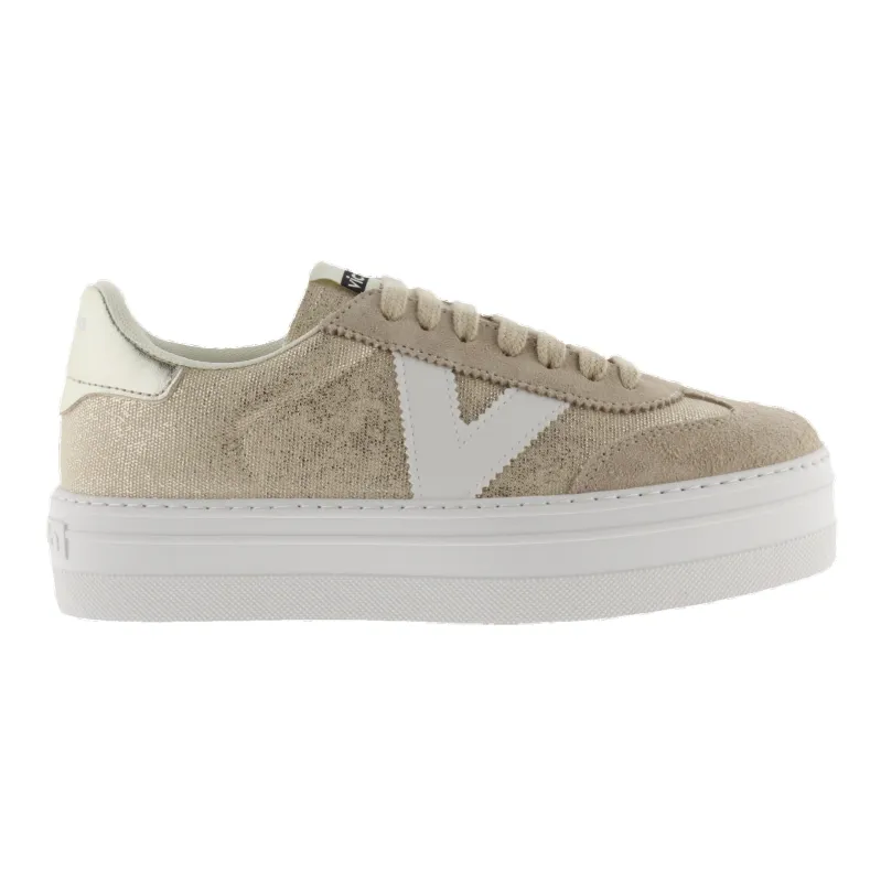 Victoria Barcelona Ciclista Metallic Canvas & Suede Lona Trainers made by Coes