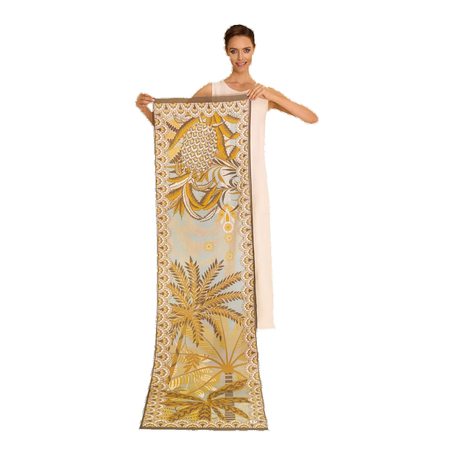 Powder Patterned Palms Cotton Scarf sold by Coes product image thumbnail 2