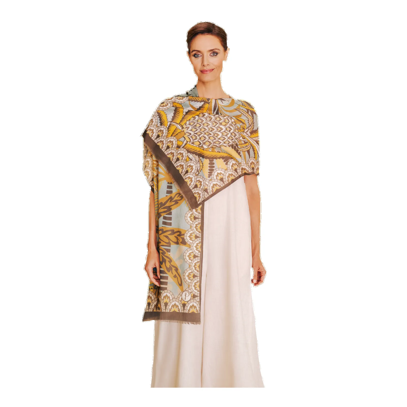Powder Patterned Palms Cotton Scarf sold by Coes
