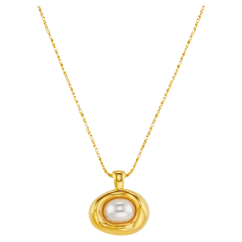 Orelia Jewellery Statement Molten Pearl Necklace made by Coes