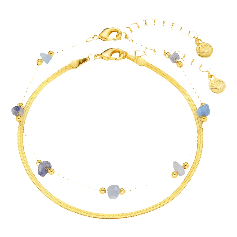 Orelia Jewellery Semi P Chip & Snake Chain 2-row Bracelet made by Coes