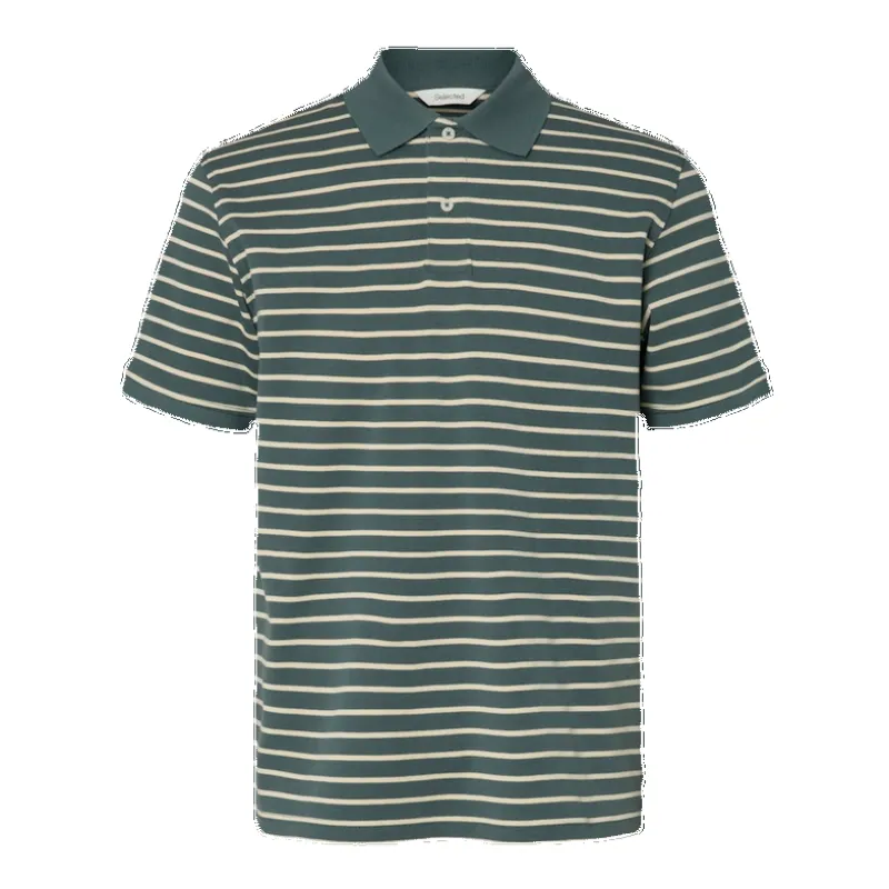 Selected Dean Stripe Short Sleeve Polo made by Selected