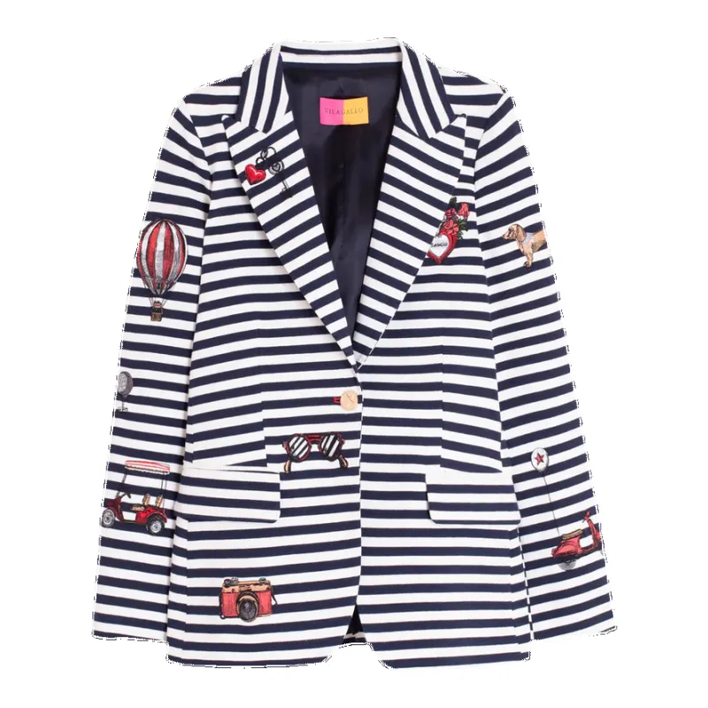 Vilagallo Striped Blazer made by Coes