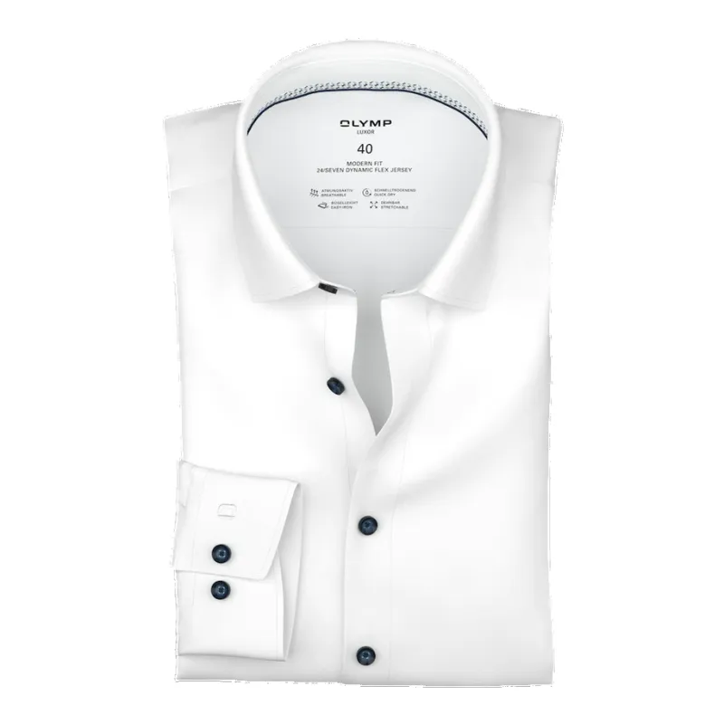 Olymp Jersey Shirt With Contrast Trim sold by Coes