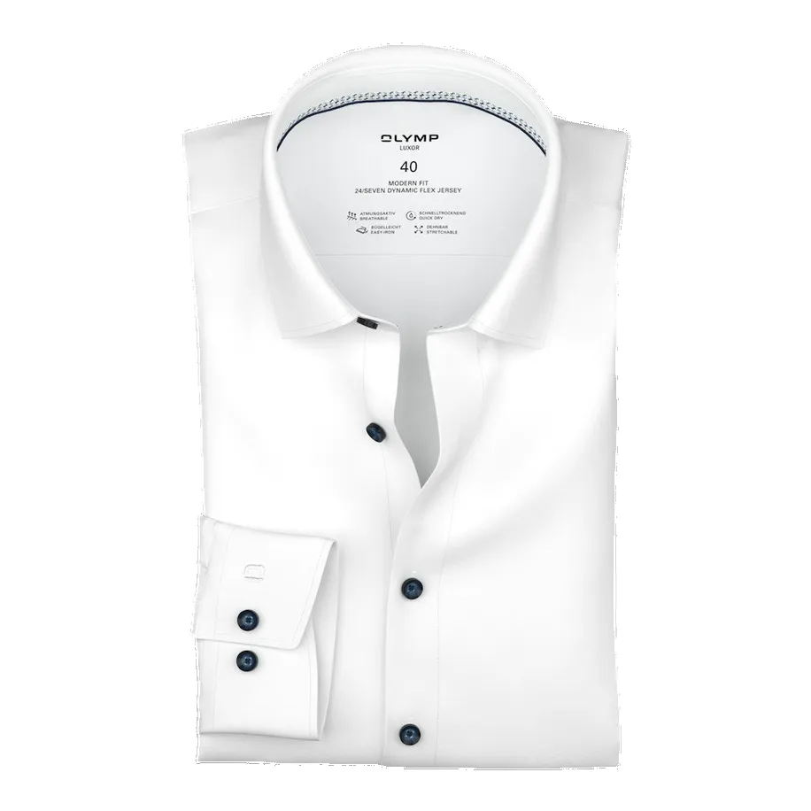 Olymp Jersey Shirt With Contrast Trim sold by Coes