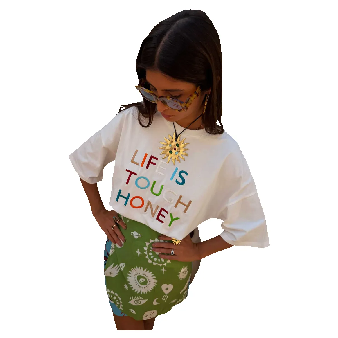 Never Fully Dressed Life Is Tough Embroidered T-shirt sold by Coes product image thumbnail 3