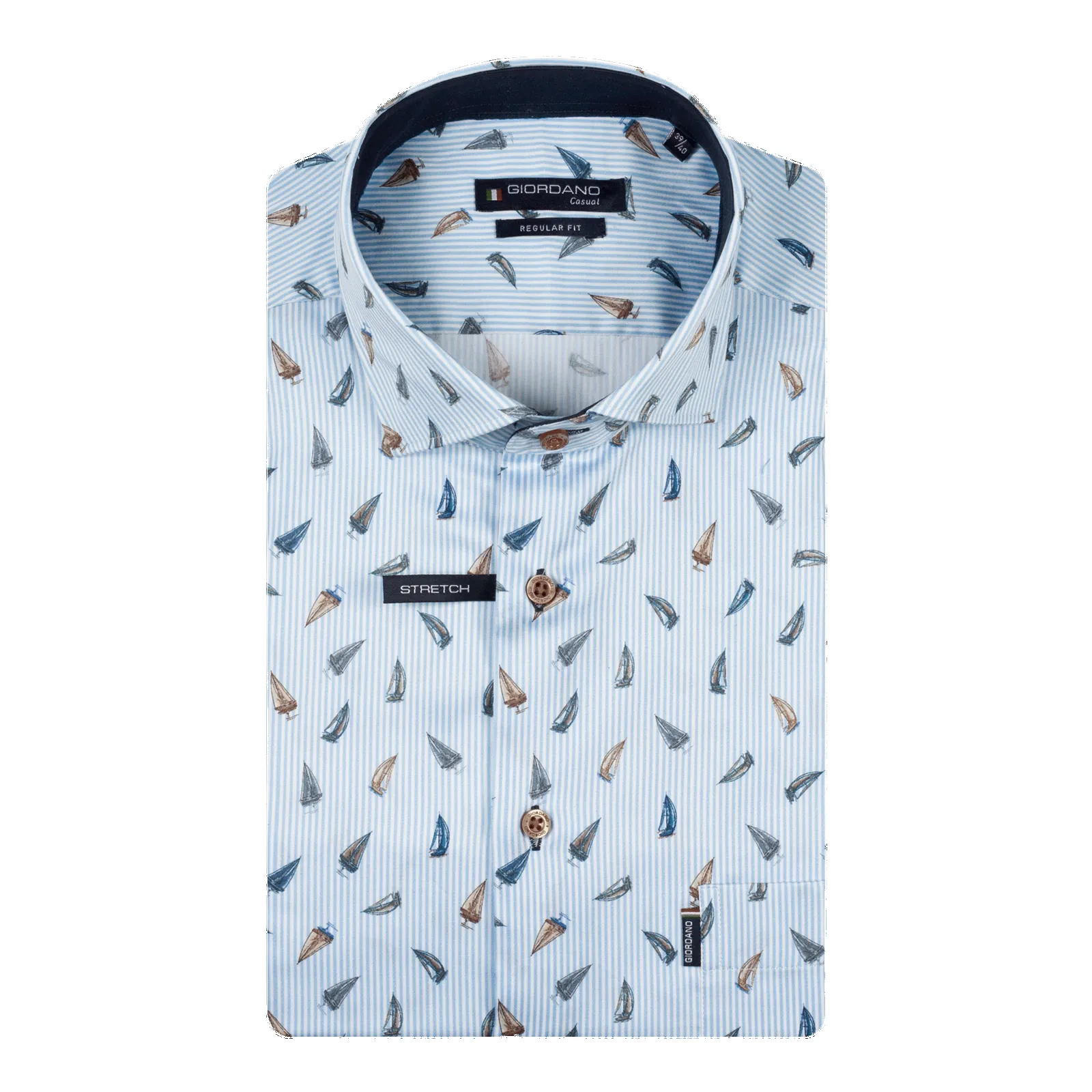Giordano Sailboat Print Short Sleeve Shirt sold by Coes
