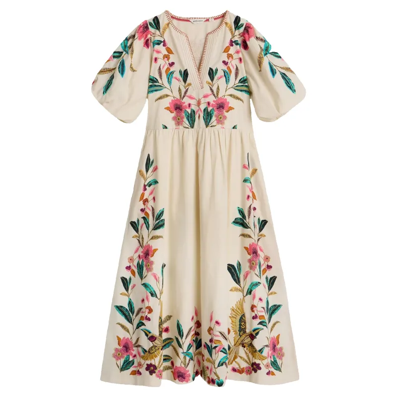 White Stuff Maeve Embroidered Midi Dress made by Coes