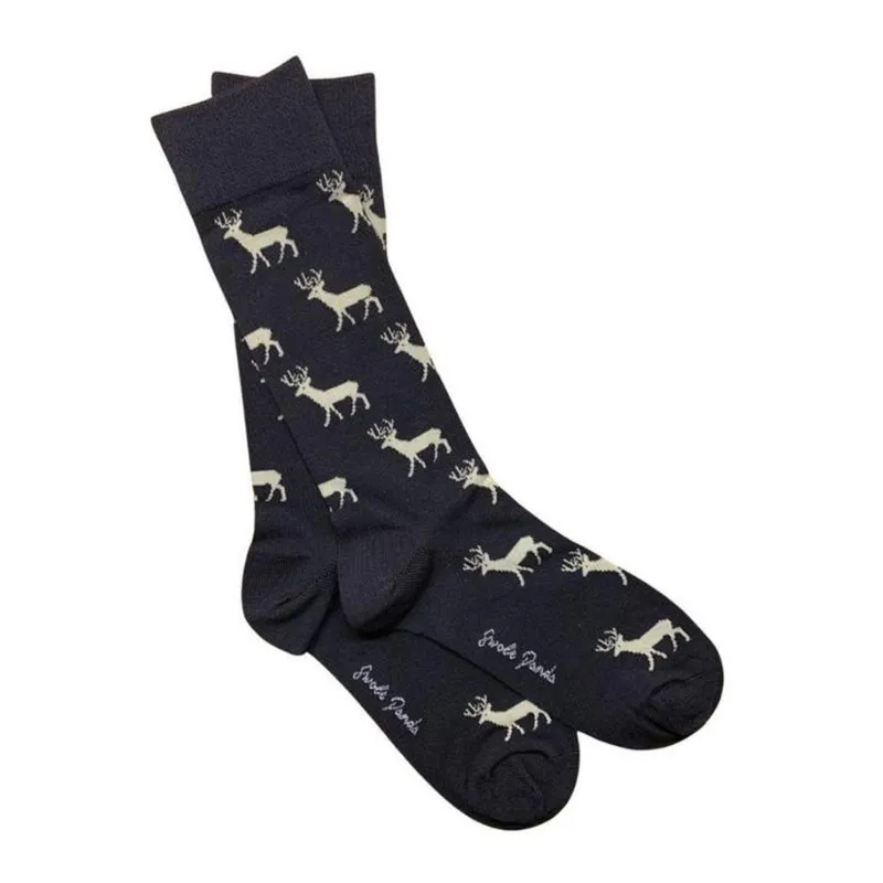 Swole Panda Stag Bamboo Socks for Men made by Coes