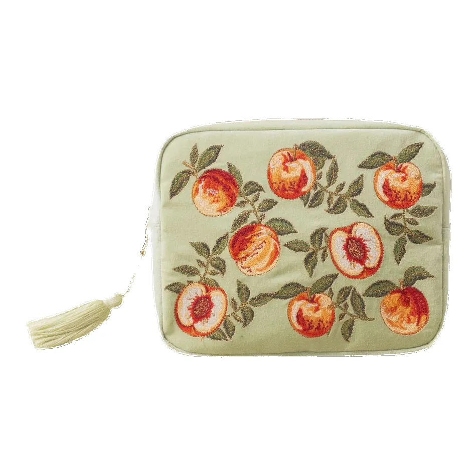 Elizabeth Scarlett Summer Peach Velvet Wash Bag sold by Coes