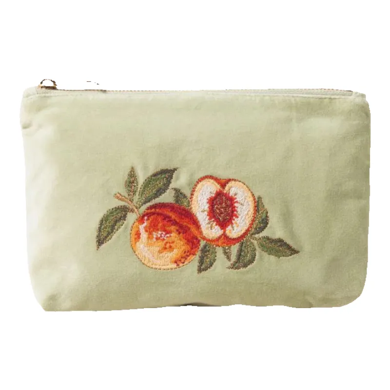 Elizabeth Scarlett Summer Peach Velvet Mini Pouch made by Coes