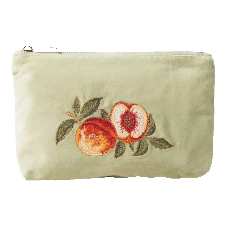 Elizabeth Scarlett Summer Peach Velvet Mini Pouch sold by Coes