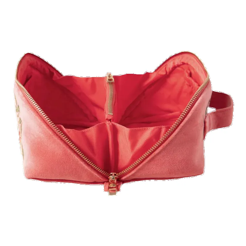 Elizabeth Scarlett Summer Peach Velvet Open Flat Makeup Bag sold by Coes product image thumbnail 2