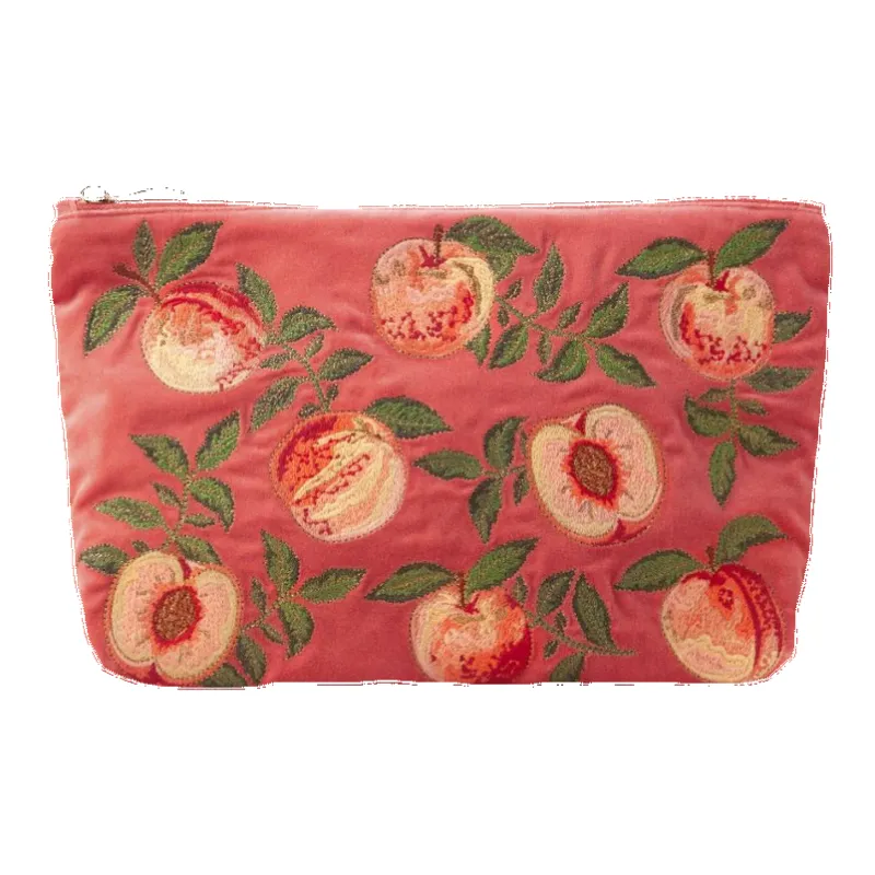 Elizabeth Scarlett Summer Peach Velvet Everyday Pouch made by Coes