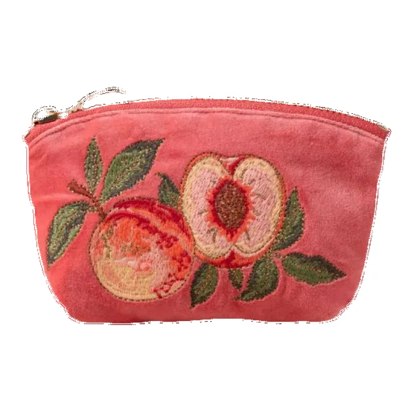 Elizabeth Scarlett Summer Peach Velvet Coin Purse made by Coes