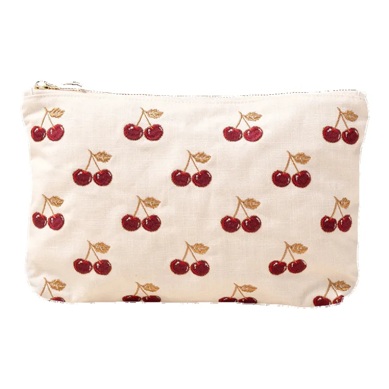 Elizabeth Scarlett Cherries Canvas Everyday Pouch made by Coes