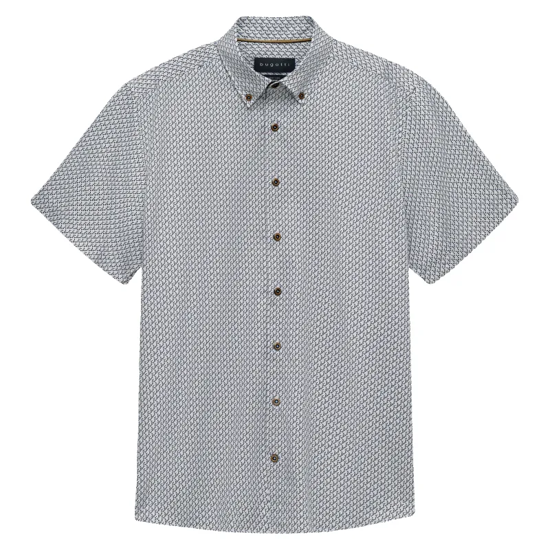 Bugatti Neat Print Short Sleeve Shirt made by Bugatti