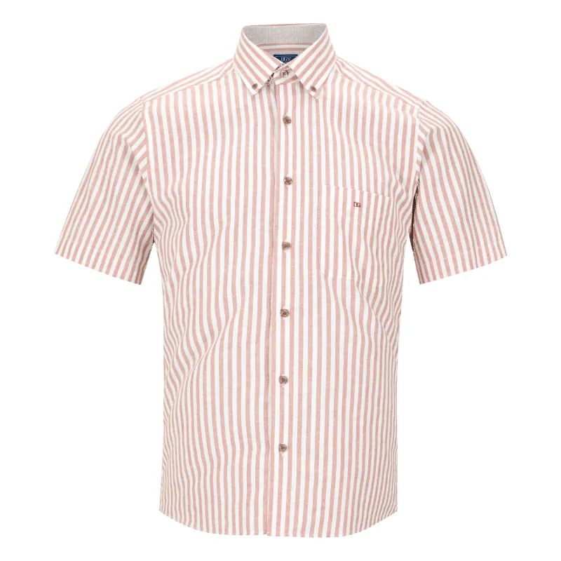 DG's Drifter Striped Button Down Short Sleeve Shirt made by Coes