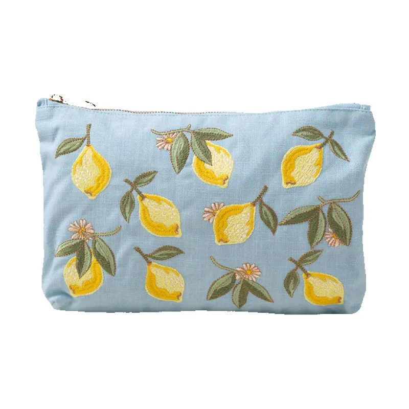 Elizabeth Scarlett Lemon Blossom Cotton Everyday Pouch made by Coes
