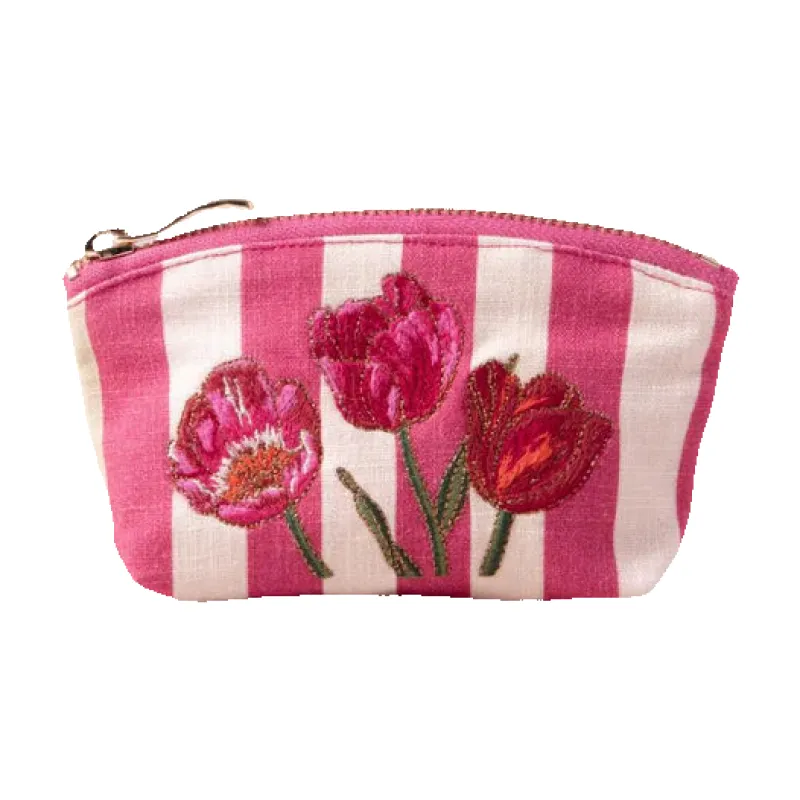 Elizabeth Scarlett Tulip Stripe Cotton Coin Purse made by Coes