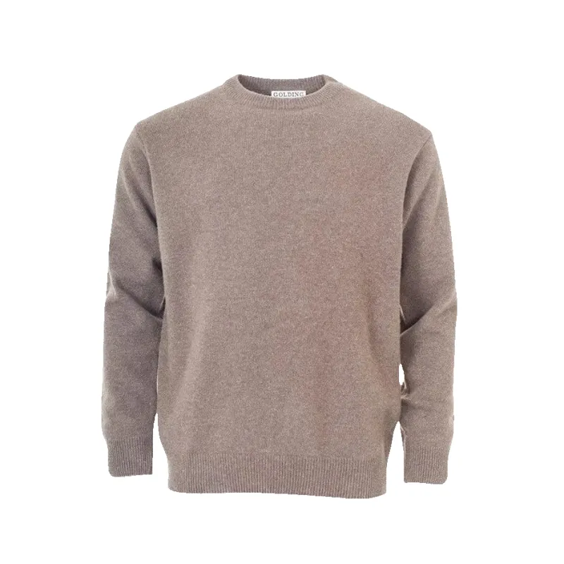 Golding Lambswool Crew Neck Sweater in Brown made by Coes