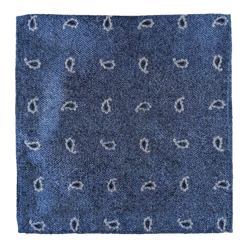 William David Spaced Paisley Pocket Square made by Coes