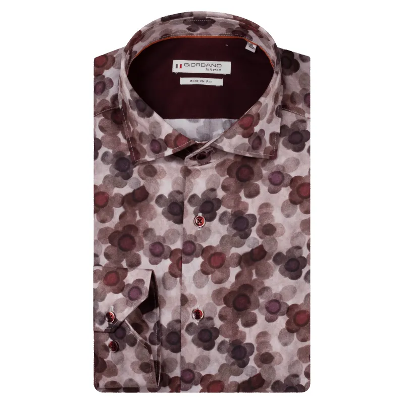 Giordano Long Sleeve Floral Printed Shirt made by Coes