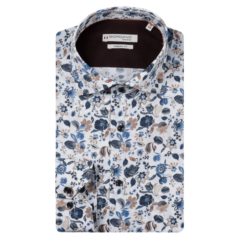 Giordano Long Sleeve Floral Print Shirt made by Coes