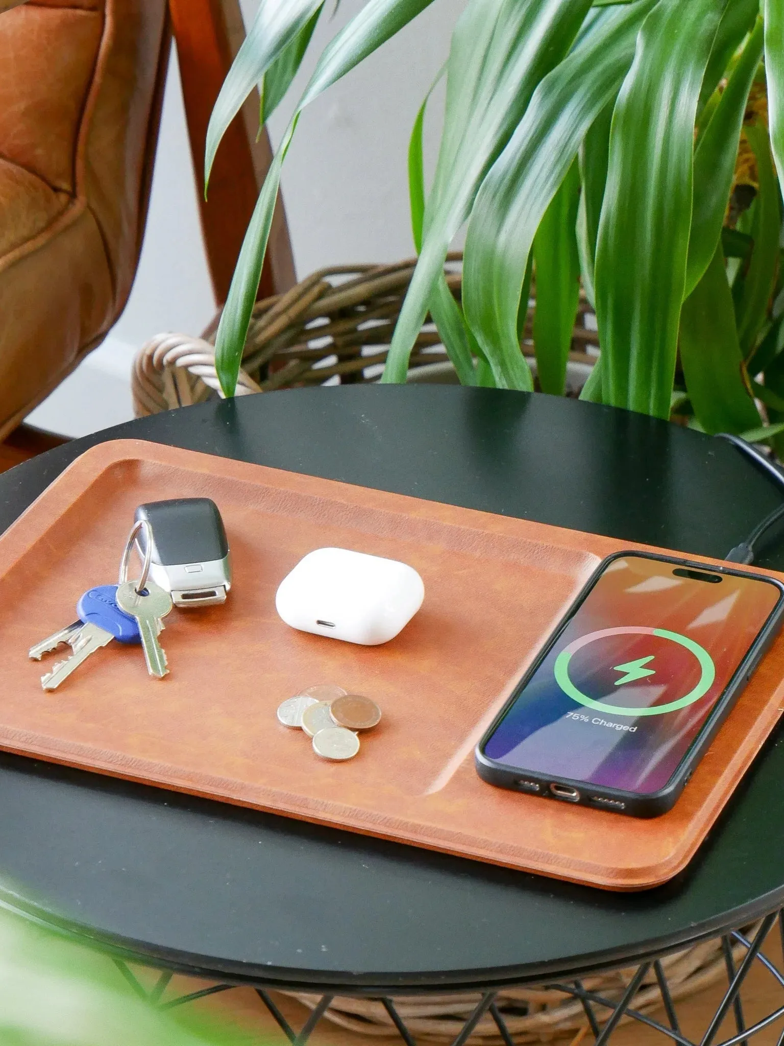 Steepletone Leather Wireless Charging Tray sold by Coes product image thumbnail 3