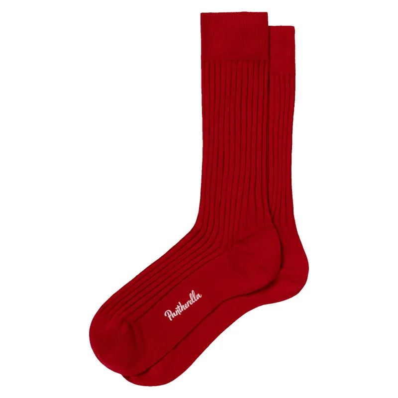 Pantherella Mens Merino Blend Socks in Red made by Pantherella