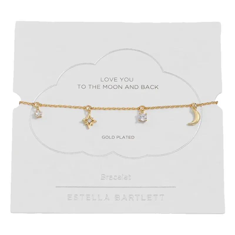 Estella Bartlett CZ Moon & Stars Charm Bracelet made by Estella Bartlett