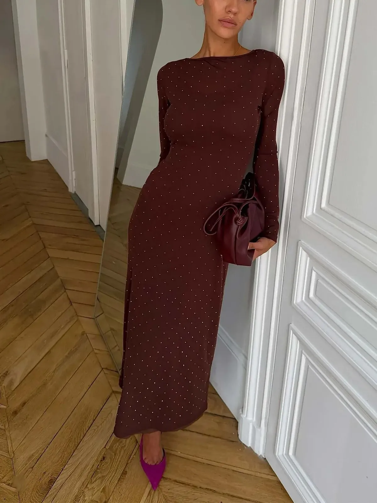 Never Fully Dressed Chocolate Icon Mesh Dress sold by Coes product image thumbnail 3