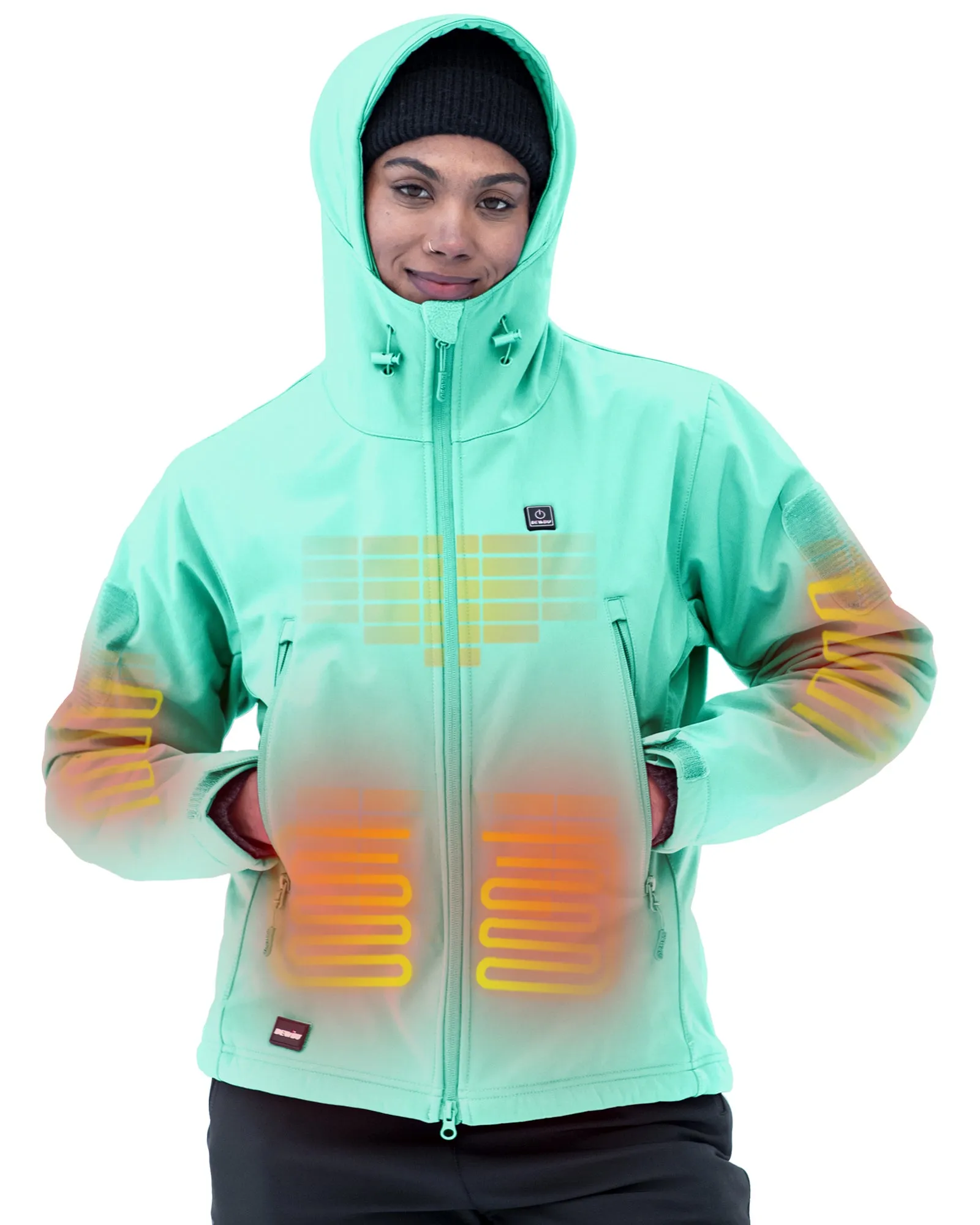 Women's Soft Shell Heated Jacket With 12V Battery Pack -Mint sold by DEWBU