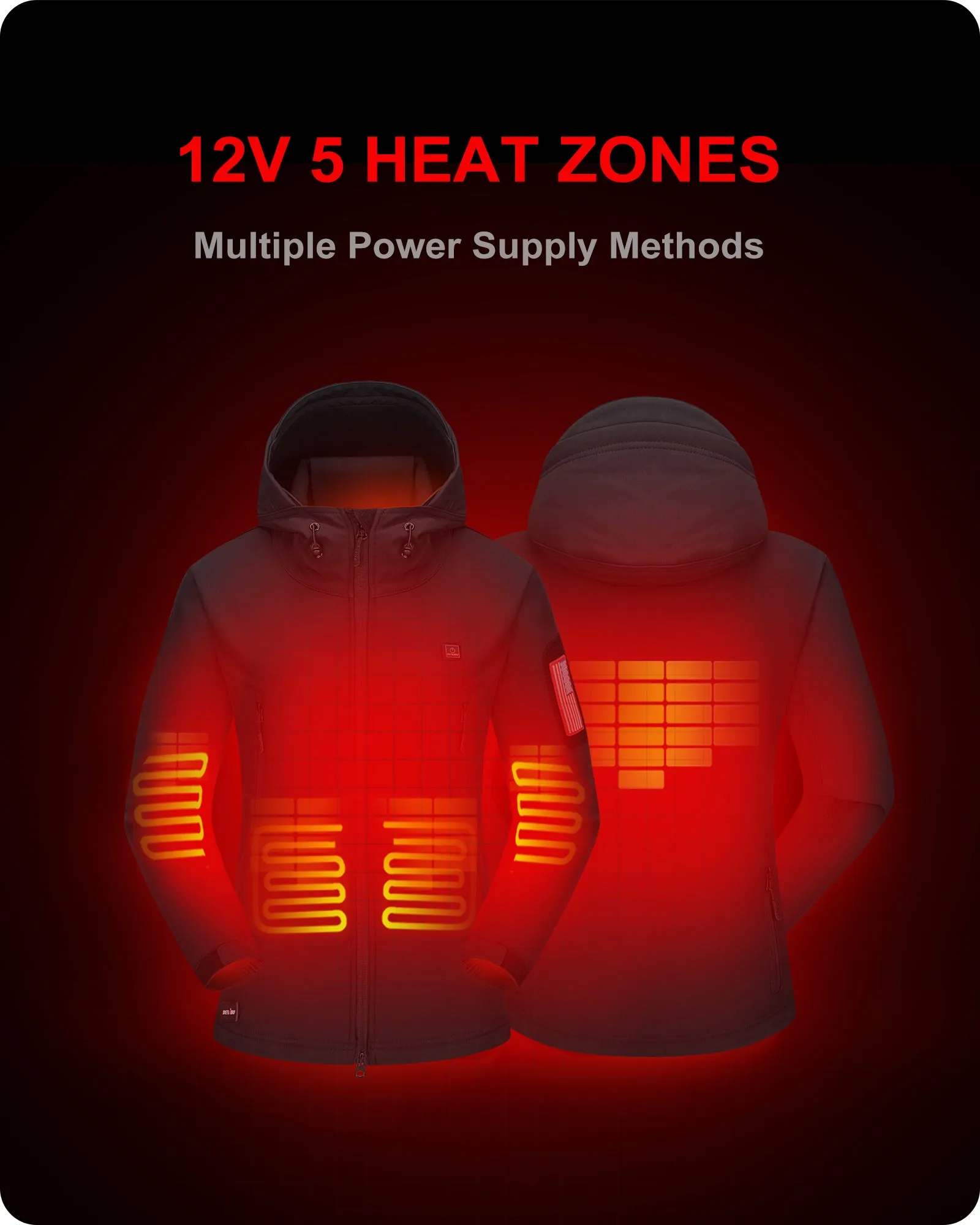 Women's Soft Shell Heated Jacket With 12V Battery Pack -Ice Grey sold by DEWBU product image thumbnail 3