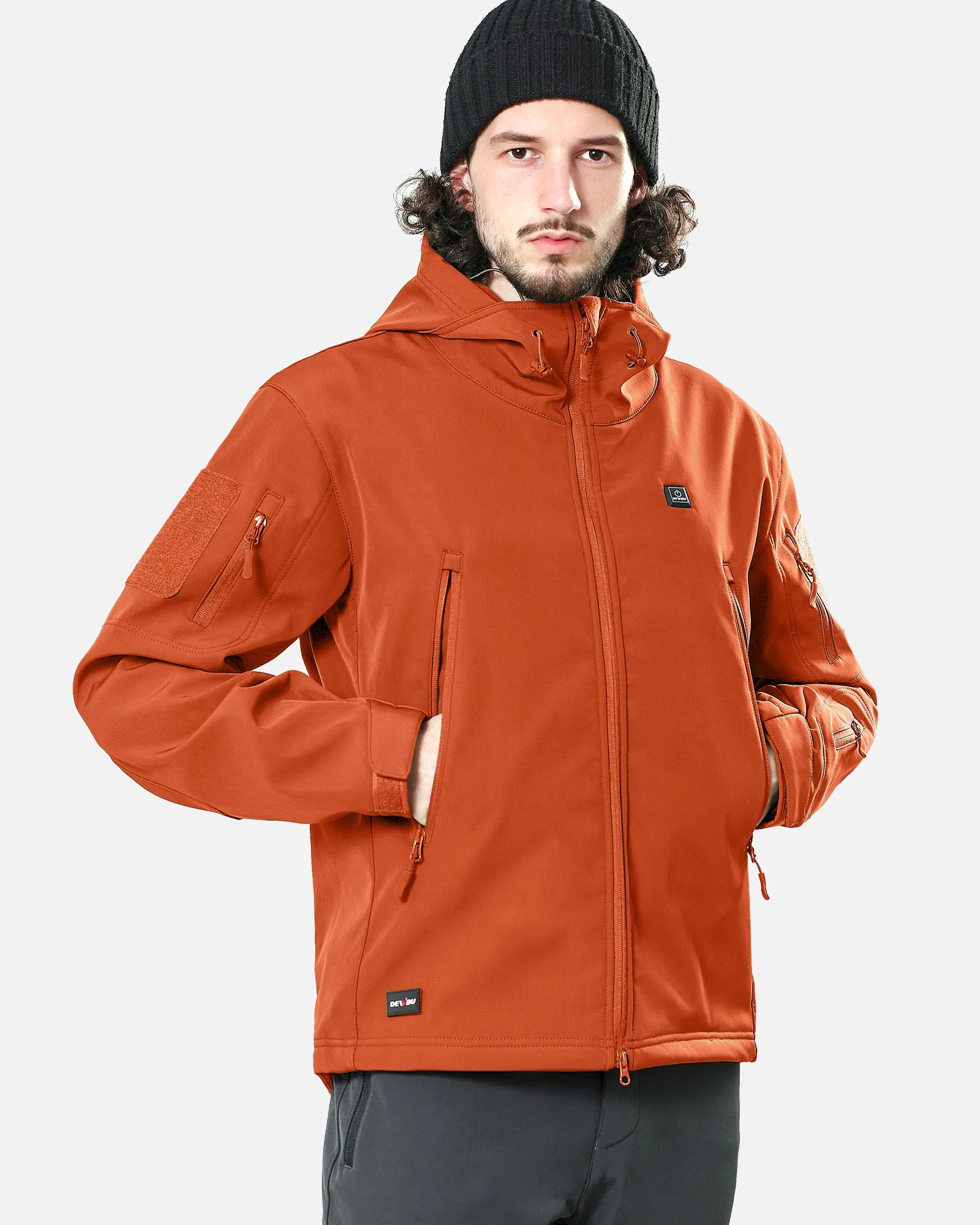 Men's Soft Shell Heated Jacket With 12V Battery Pack - Orange sold by DEWBU product image thumbnail 2