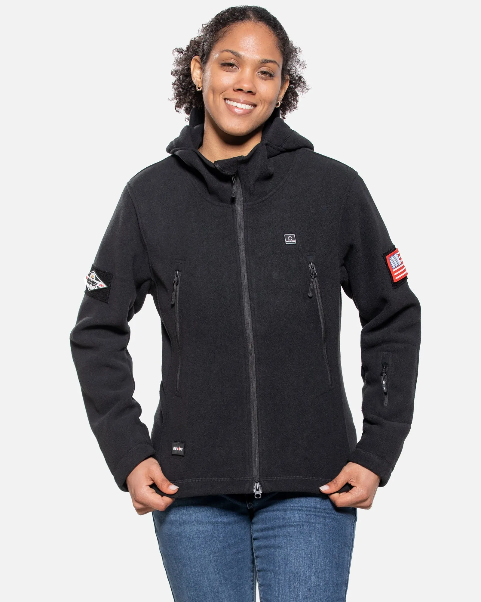 Women's Polar Fleece Heated Jacket With 12V Battery Pack - Black sold by DEWBU product image thumbnail 2