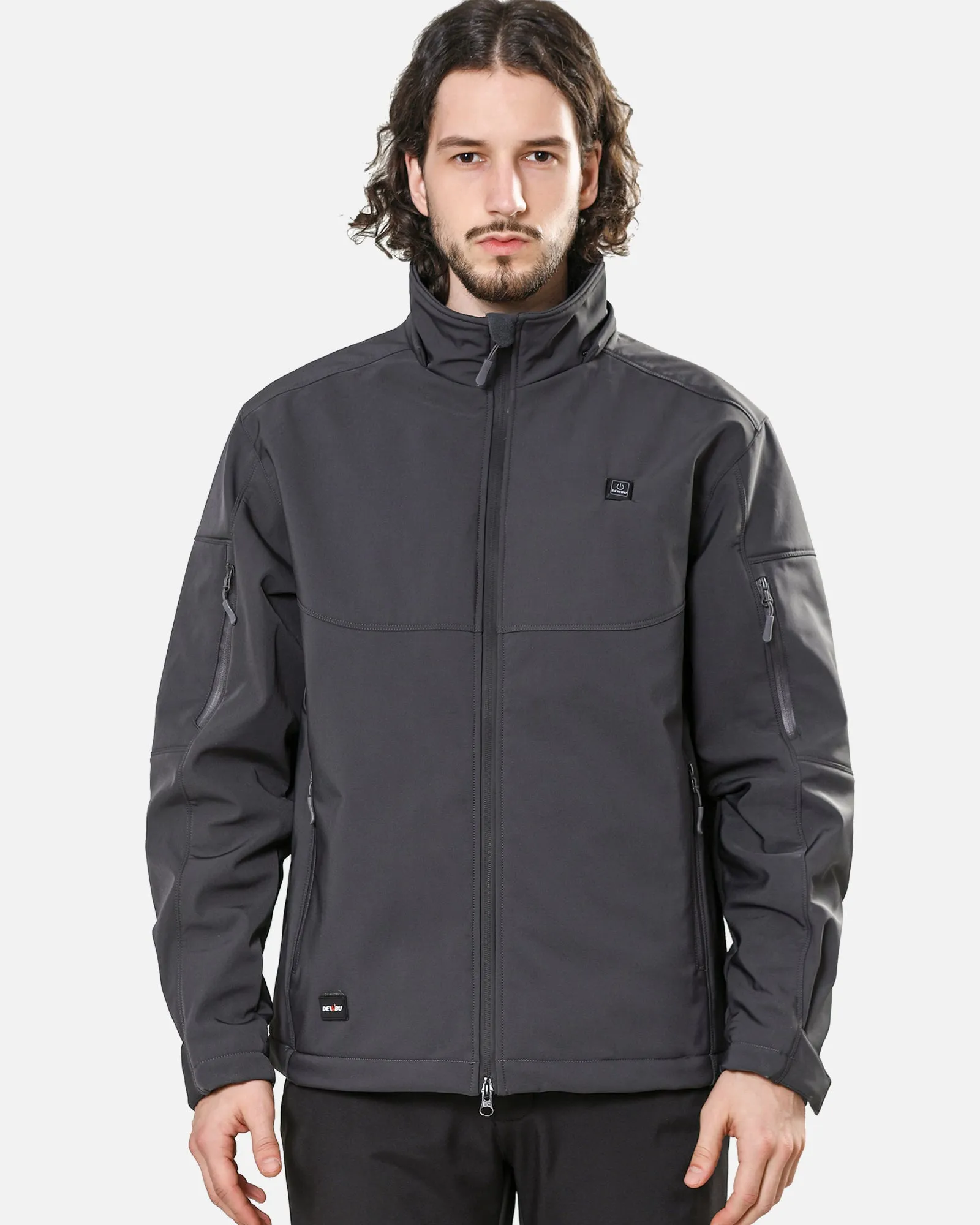 Men's Heated Jacket Detachable Hood With 12V Battery Pack - Grey sold by DEWBU product image thumbnail 2