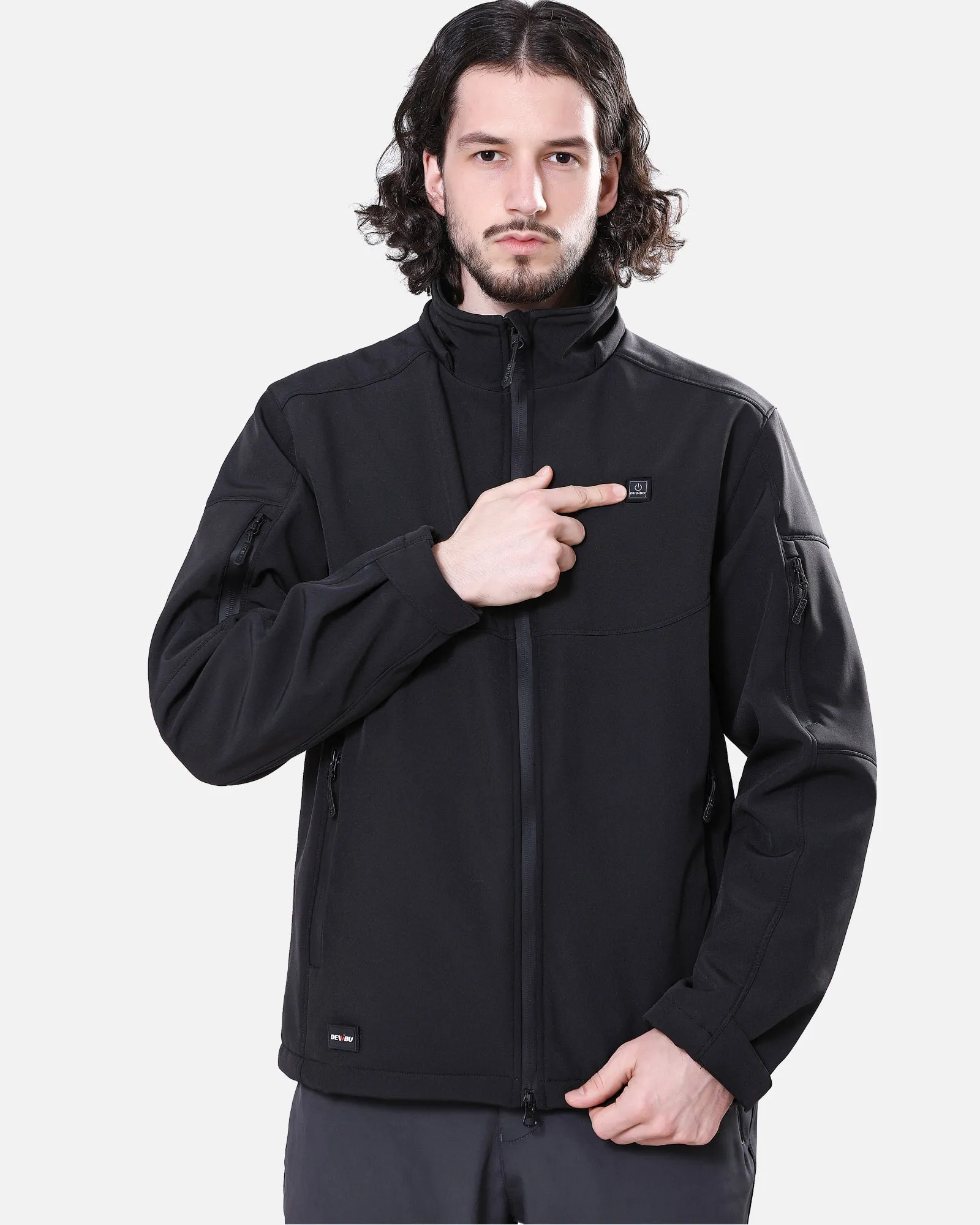 Men's Soft Shell Heated Jacket Detachable Hood With 12V Battery Pack sold by DEWBU product image thumbnail 2