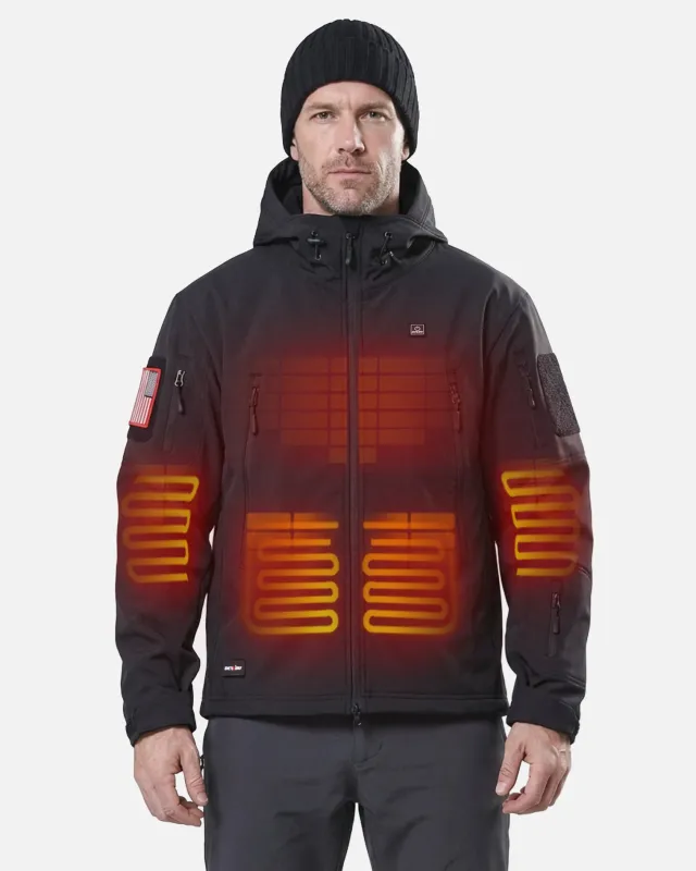 Men's Soft Shell Heated Jacket With 12V Battery Pack made by DEWBU
