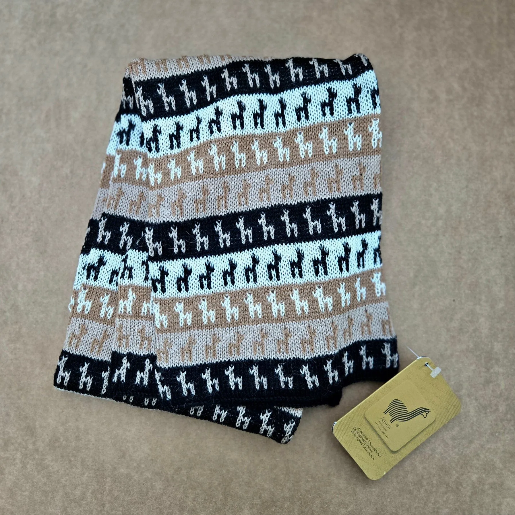 Alpacas on Alpaca Scarf sold by Purely Alpaca