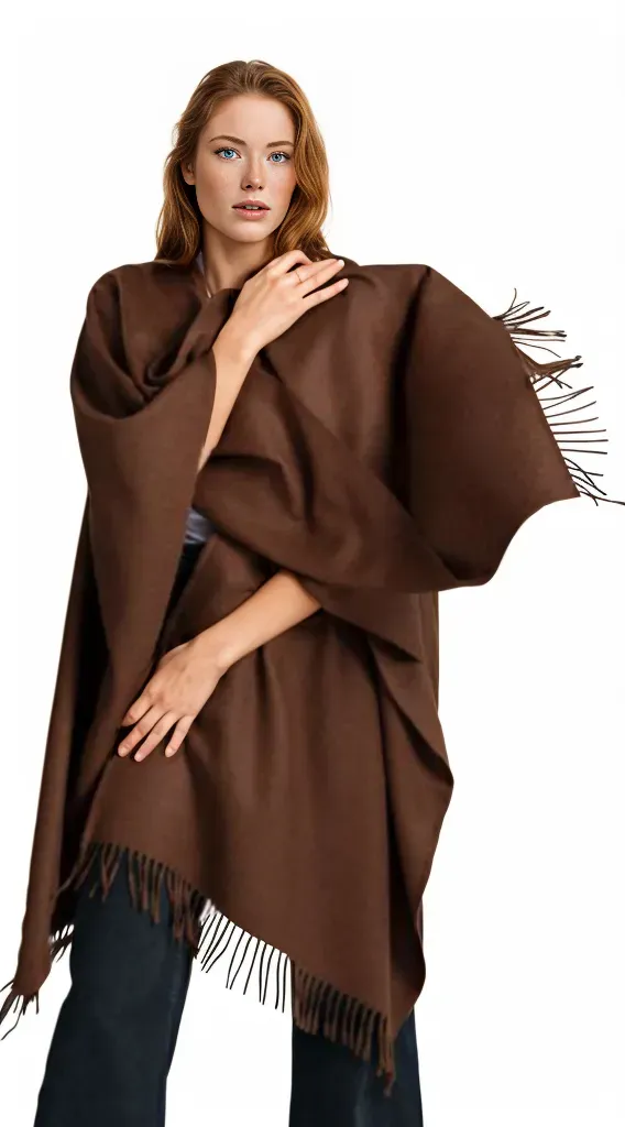 Premium Classic Solid Alpaca Poncho sold by Purely Alpaca product image thumbnail 3