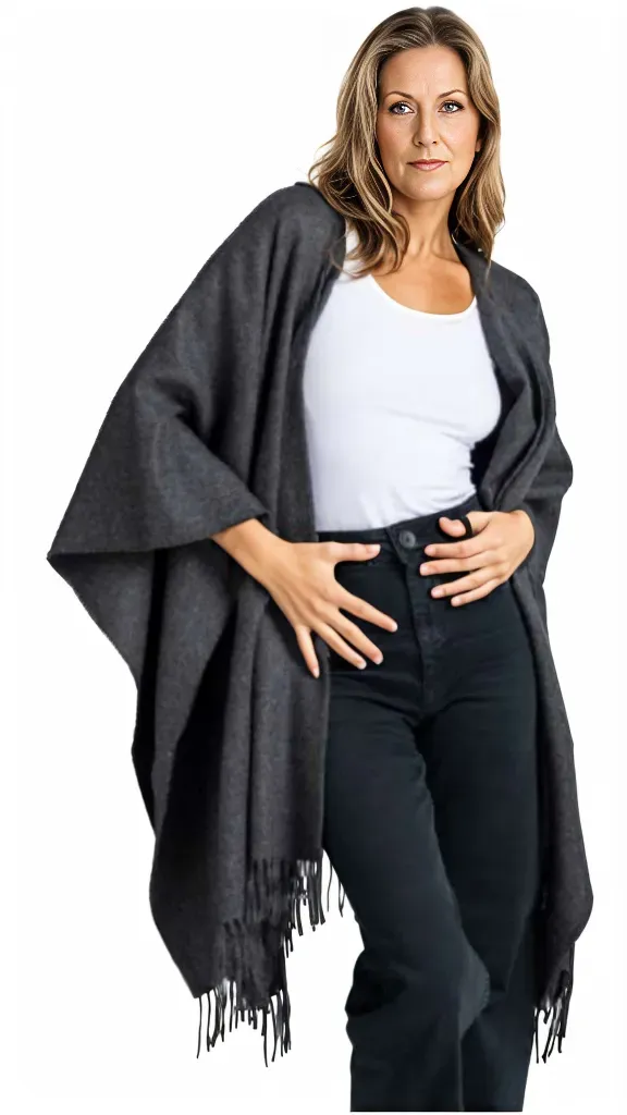 Premium Classic Solid Alpaca Poncho sold by Purely Alpaca product image thumbnail 4
