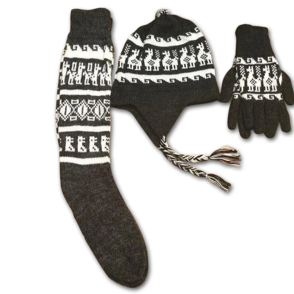 Alpaca Inca Hat, Gloves, Socks set sold by Purely Alpaca