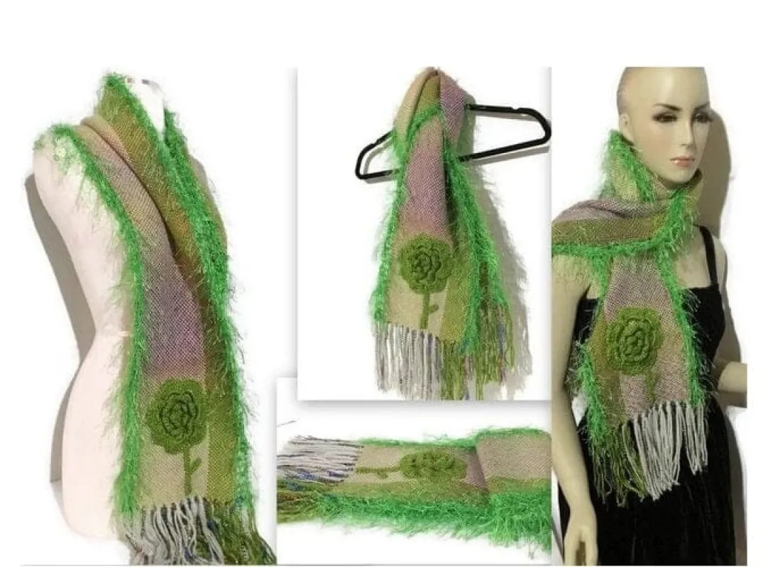"THE GREEN" WOVEN ALPACA SCARF sold by Purely Alpaca