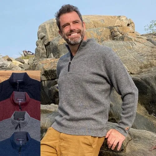 Men's Bucksport Half-Zip Alpaca Pullover sold by Purely Alpaca