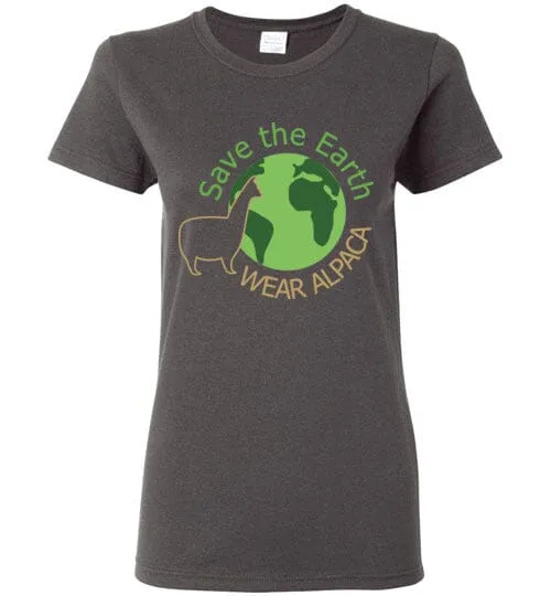 t-shirt: Save the Earth Wear Alpaca Ladies Short-Sleeve sold by Purely Alpaca product image thumbnail 2