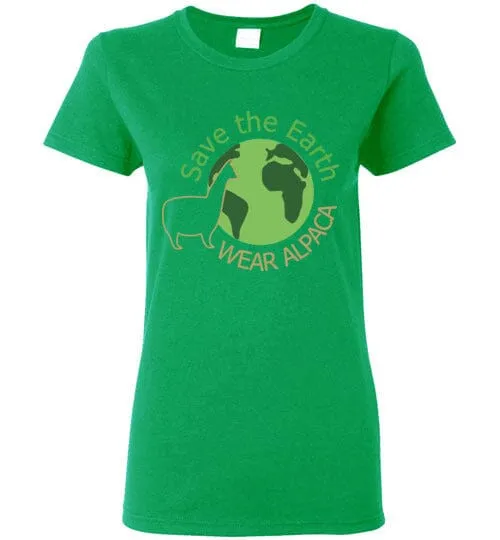 t-shirt: Save the Earth Wear Alpaca Ladies Short-Sleeve sold by Purely Alpaca product image thumbnail 4