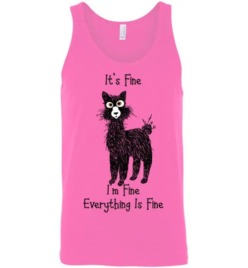 t-shirt: Alpaca I'm Fine Unisex Tank sold by Purely Alpaca product image thumbnail 4