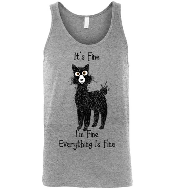t-shirt: Alpaca I'm Fine Unisex Tank sold by Purely Alpaca