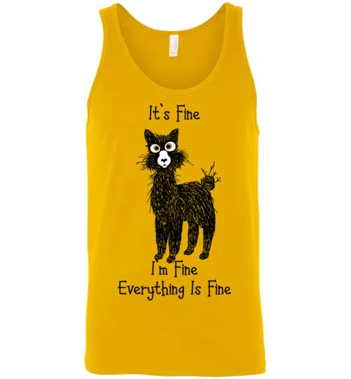 t-shirt: Alpaca I'm Fine Unisex Tank sold by Purely Alpaca product image thumbnail 3